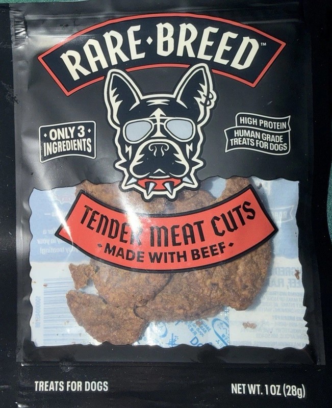 1 OZ. Bags Of Rare Breed Tender Cut Meat Cuts/BEEF FLAVOR-48 BAGS TOTAL!