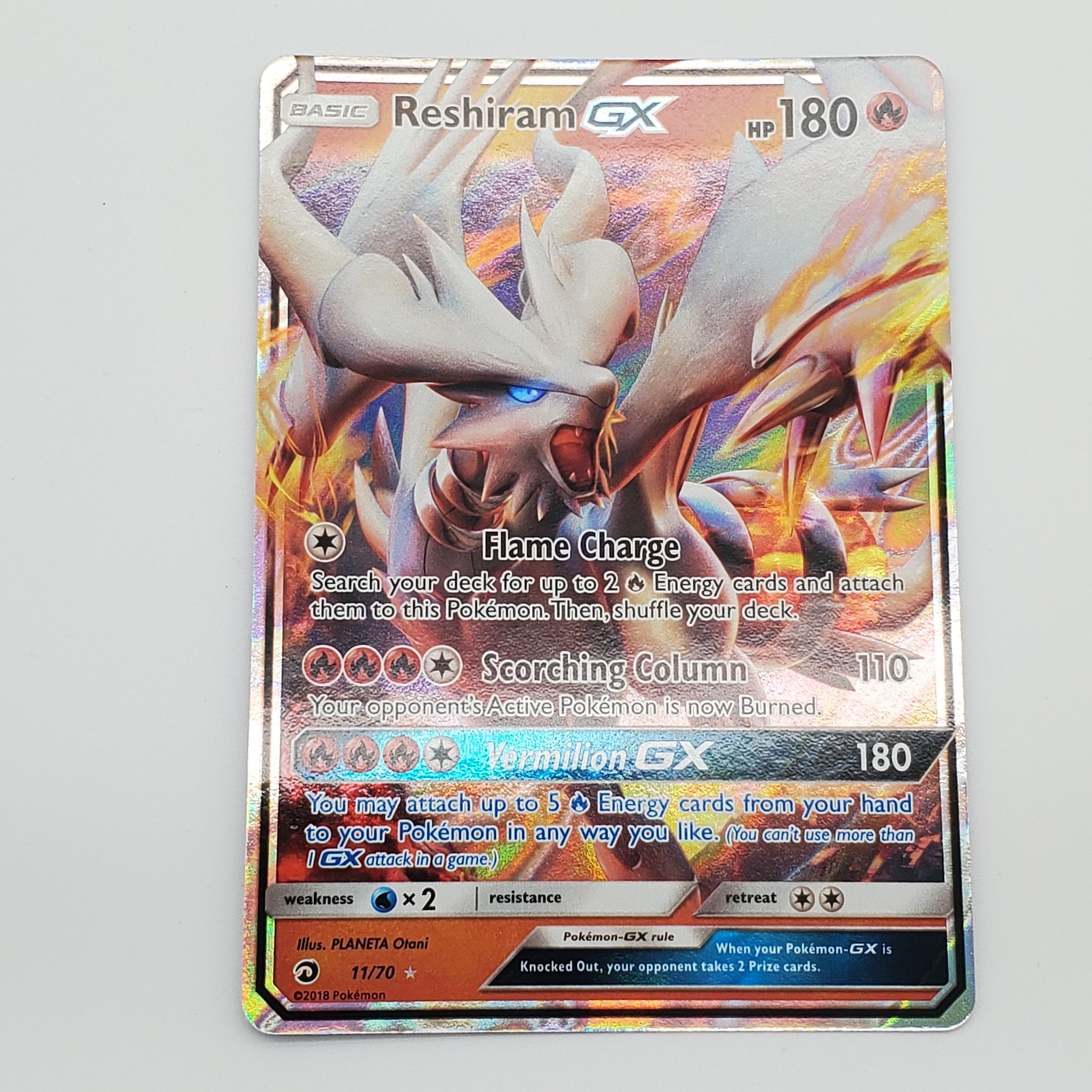 Pokemon TCG - Reshiram GX 11/70 Dragon Majesty Ultra Rare Holo Card - NM