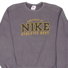 VINTAGE NIKE ATHLETIC DEPT SPELLOUT GREY SWEATSHIRT 1990S LARGE MADE IN USA