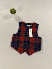 NWT Janie and Jack Toddler Plaid Wool Vest 18-24 Months New Kids Holiday