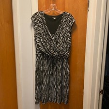 TOMMY HILFIGER Black & white polka dot Dress 14 Polyester sleeveless