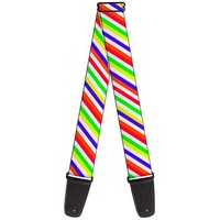 Guitar Strap - Diagonal Stripes White/Multi Neon (Us Import) ACC NEU