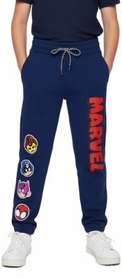 Marvel Boys Blue Jogger Sweatpants Size Small S Chibi Spider-Man Iron Man NWT