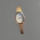 Vintage Timex Woman’s Gold Tone Watch Roman Numerals Second Hand Battery Operate