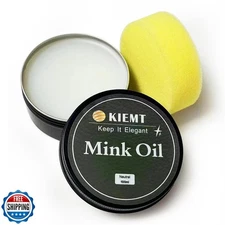 GQQCWVW KIEMT Mink Oil for Leather Boots, Leather Cleaner and Conditioner, Wa