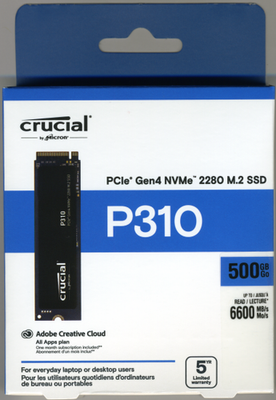 Crucial P310 500GB M.2 2280 PCIe 4.0 NVMe Internal SSD