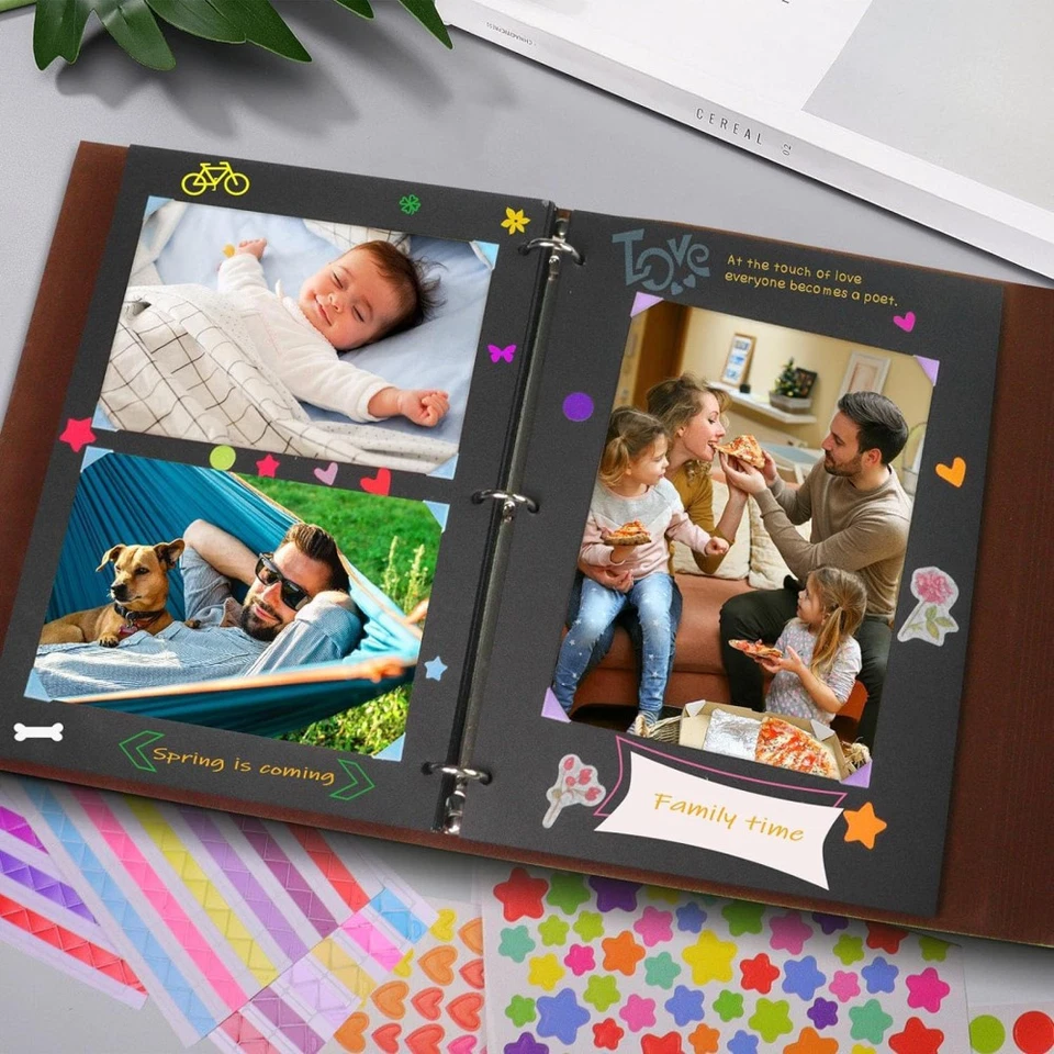 DIY Retro Leder Fotoalbum zum Selbstgestalten Album Scrapbook Fotobuch Geschenk - Bild 3 von 4