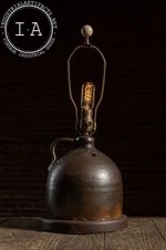 Rustic Converted Stoneware Crock Jug Lamp