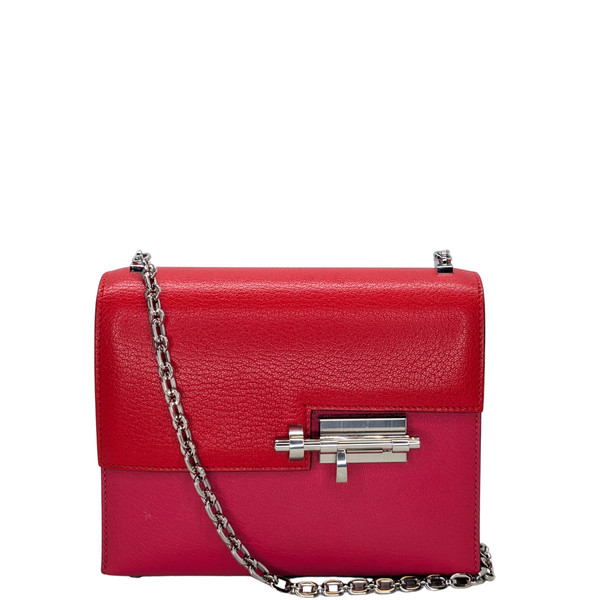 Hermes Mini Verrou Chain Bag Red/Rose Mexico Y Stamp