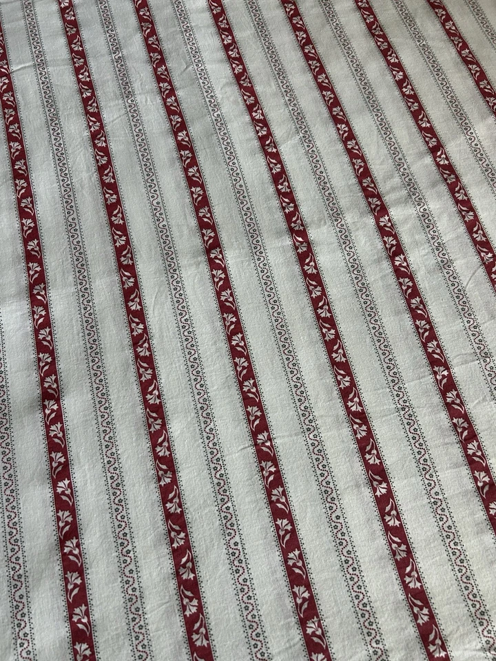 Vtg IKEA Parlhyacint Duvet Cover Red White Floral Ticking Stripe ScandinavianF/Q - Image 4 of 4