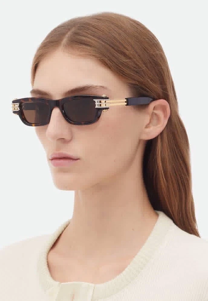 Bottega Veneta BV1303S 006 Square Sunglasses - Chalk White/Brown New Bottega Veneta BV1303S 006 Chalk White/Brown 56-19-130  main image 4