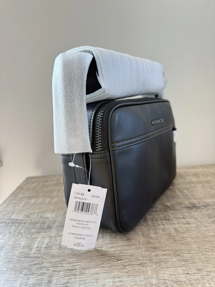 NWT Coach Graham C4148 Crossbody Bag In BLACK Smooth Calf Leather Gunmetal - Image 2 of 4