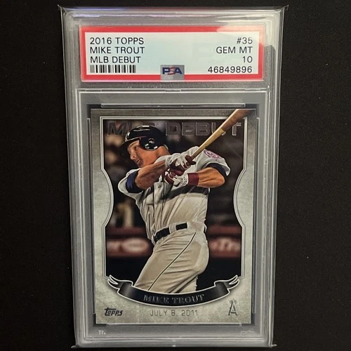 2016 TOPPS MLB DEBUT #35 MIKE TROUT LOS ANGELES ANGELS PSA 10 MVP