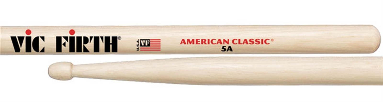 Vic Firth 5A wood tipped  drum sticks. American Classic hickory.