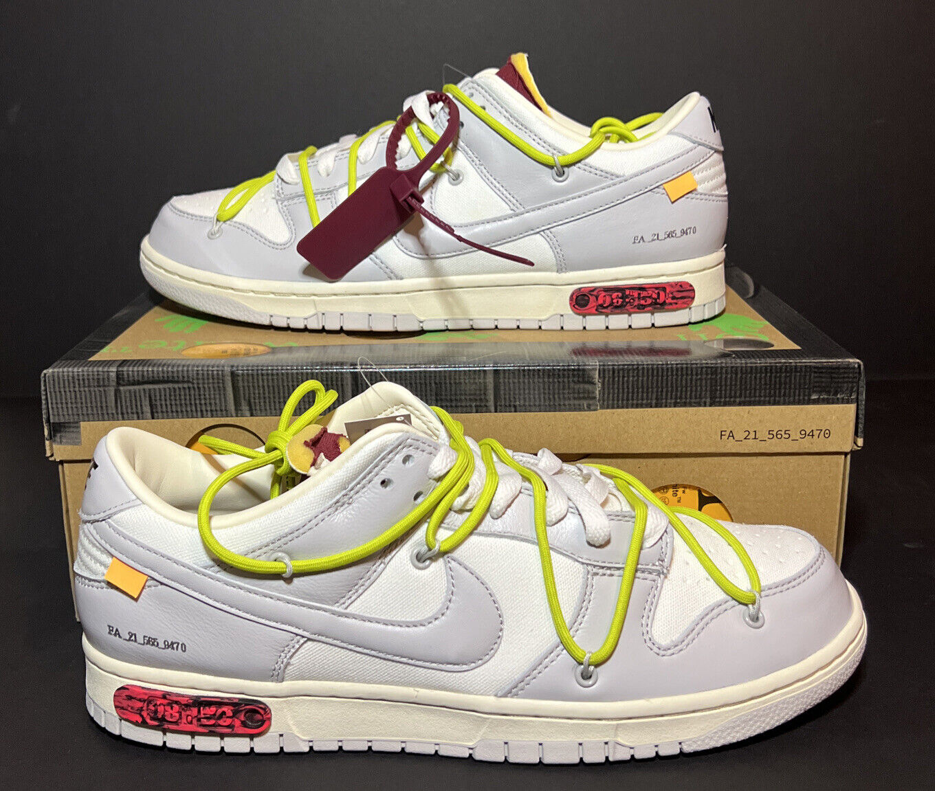 ✅ Nike Dunk Low x Off-White Lot 08 of 50 2021 Size 10.5