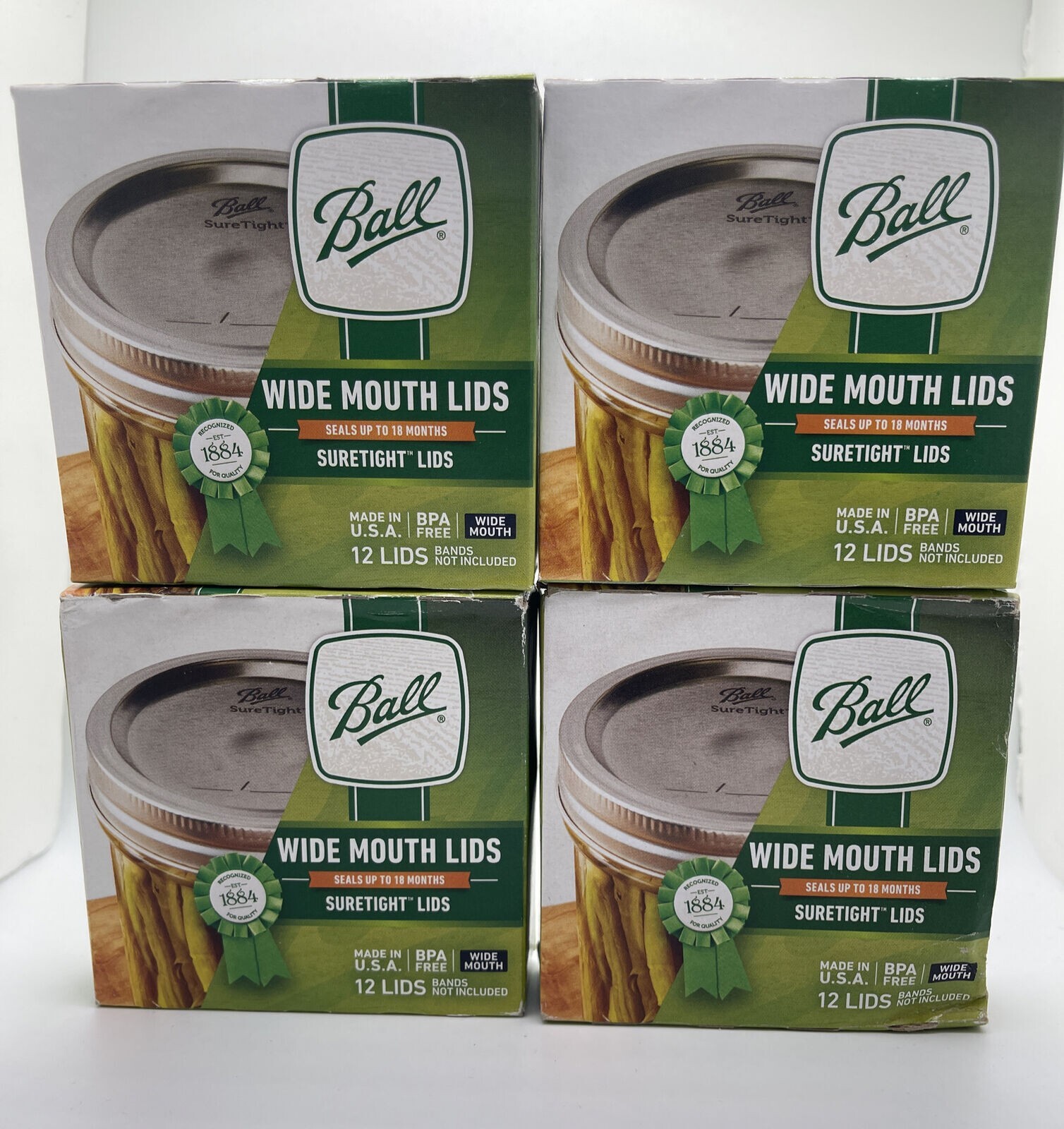 Ball Canning Lids Wide Mouth Size Jars Metal BPA Free 48 Pack 4 Count