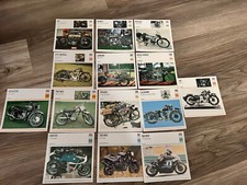 Great BritainMotorcycle Photo Spec Sheet Info Stat Card Triumph Dougla Lot Of 14