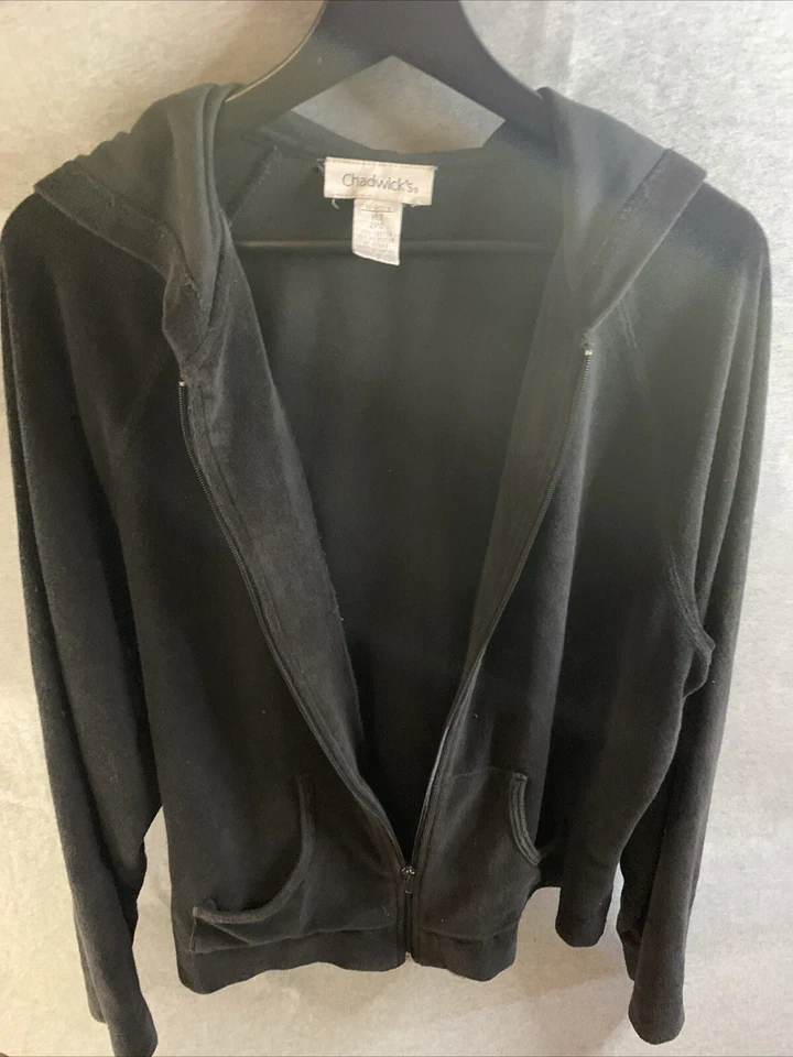 Chadwicks Hoodie Women's XL Tall Black Full Zip Raglan Sleeve Performance Active - Image 4 of 4