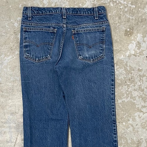 Jeans vintage Levis 517 uomo 30x32 USA blu stivaletto taglio linguetta arancione etichetta demim 32x34 - Foto 5 di 16