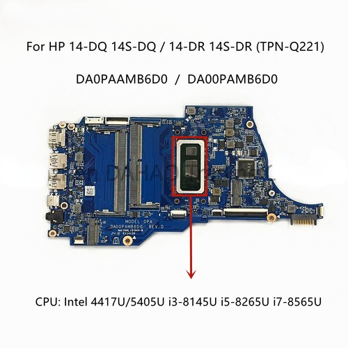 DA0PAAMB6D0 For HP 14s-DQ Motherboard TPN-Q221 4417U i3 i5 i7 CPU UMA L64909-601 - Bild 1 von 2