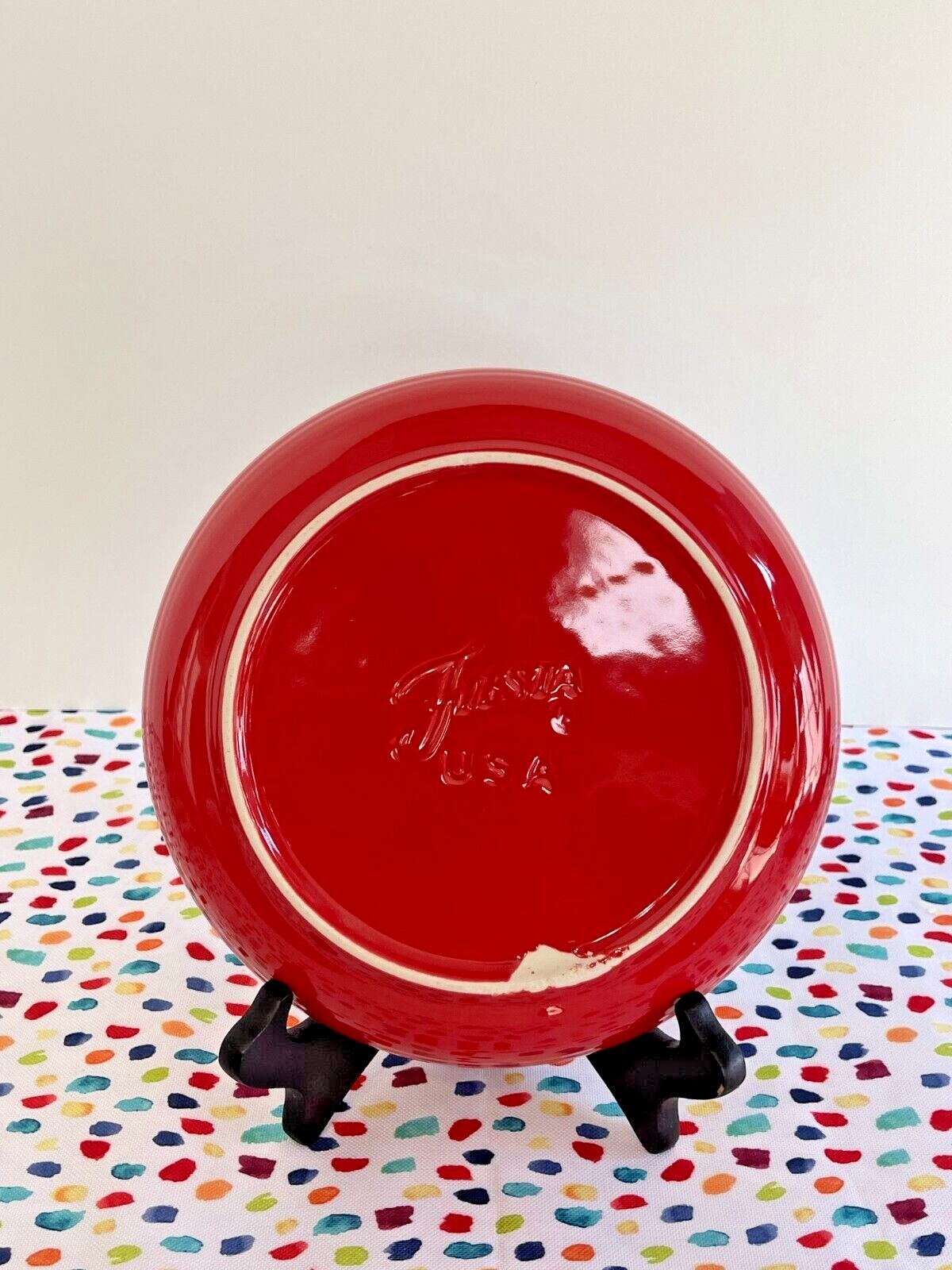 Fiestaware Scarlet Luncheon Bowl Plate Fiesta Red 8.5 inch Deep Plate