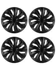 4x 15inch Wheel Cover Snap On Full Hub Caps Fit For R15 Tire Steel Rim Black