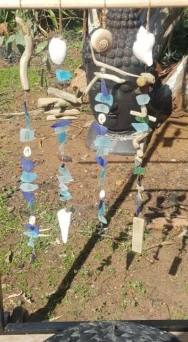 Seaglass and Driftwood chimes .... - Picture 1 of 9