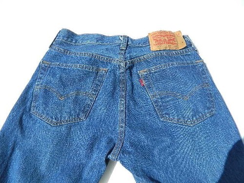 Jeans Levi 501 blu denim 5 bottoni mosca 31W x 34L effettivo 33L - Foto 6 di 14