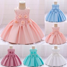 Flower Girls Bridesmaid Dress Baby Kids Party Bow Roses Wedding Dresses Princess