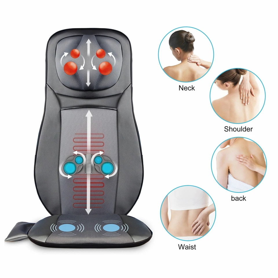 Snailax Gel Shiatsu Back Massager with Heat,Neck Massage Cushion Chair Pad 233G - Image 2 of 4