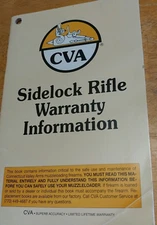 CVA Connecticut Valley Arms Muzzleloader SIDELOCK RIFLE Shooting Booklet 01/02