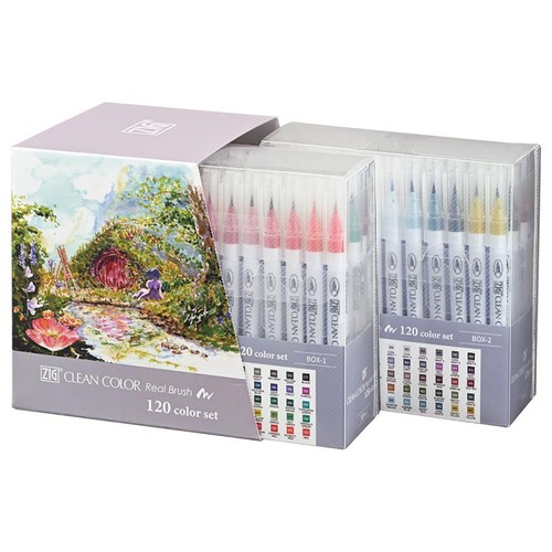 Kuretake ColorPen Brush Pen ZIG Clean ColorReal Brush RB-6000AT/120V 120 Colors - Picture 3 of 10