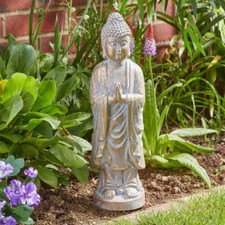 Praying Buddha Garden Statue Ornaments Stone Effect Outdoor Indoor Zen Figure