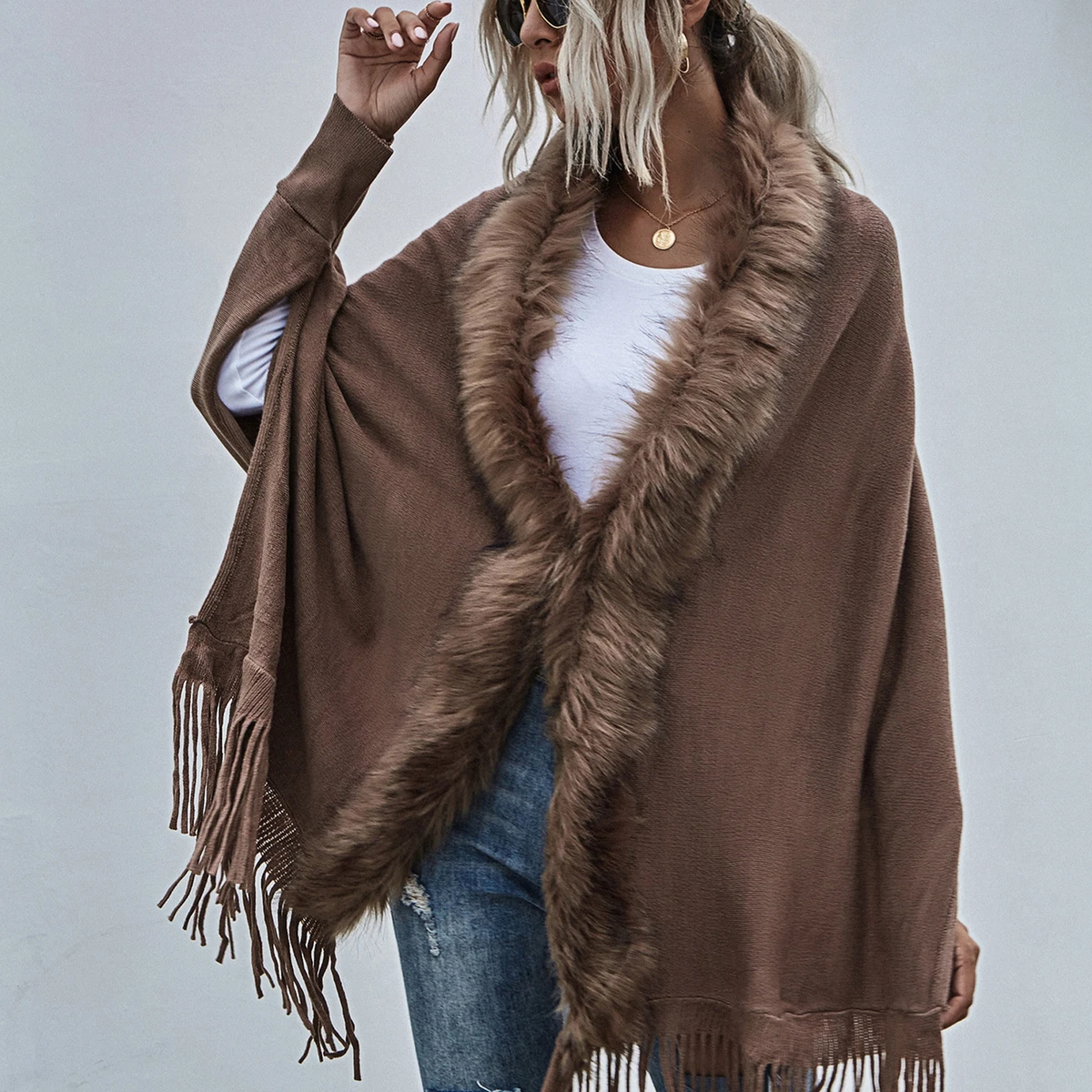 Sweater wrap cheap with sleeves