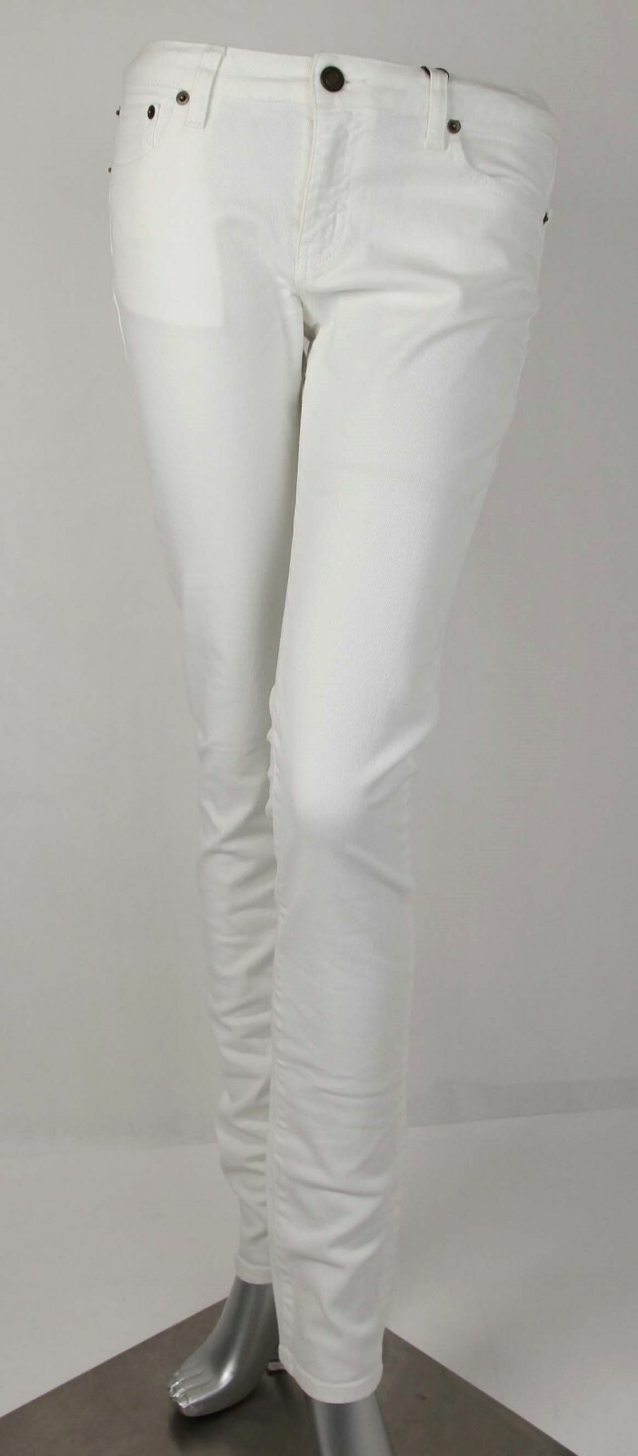 Jeans vita bassa Saint Laurent da donna bianchi skinny 5P $690 390351 9000