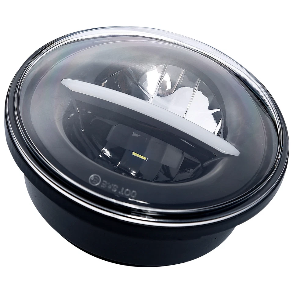 5.75" 5-3/4" Black Round LED Headlight Projector For Harley Sportster 883 XL1200 — 第 2/4 张图片