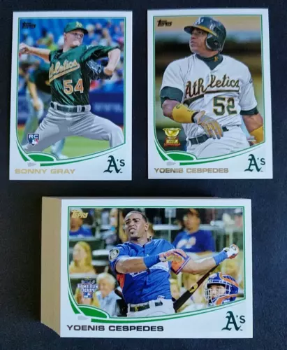 2013 Topps OAKLAND ATHLETICS ~ 34 Card Team Set Series 1 & 2 with Update