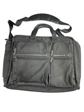 TUMI Alpha Expandable Ballistic Nylon Briefcase Business Laptop Bag Black