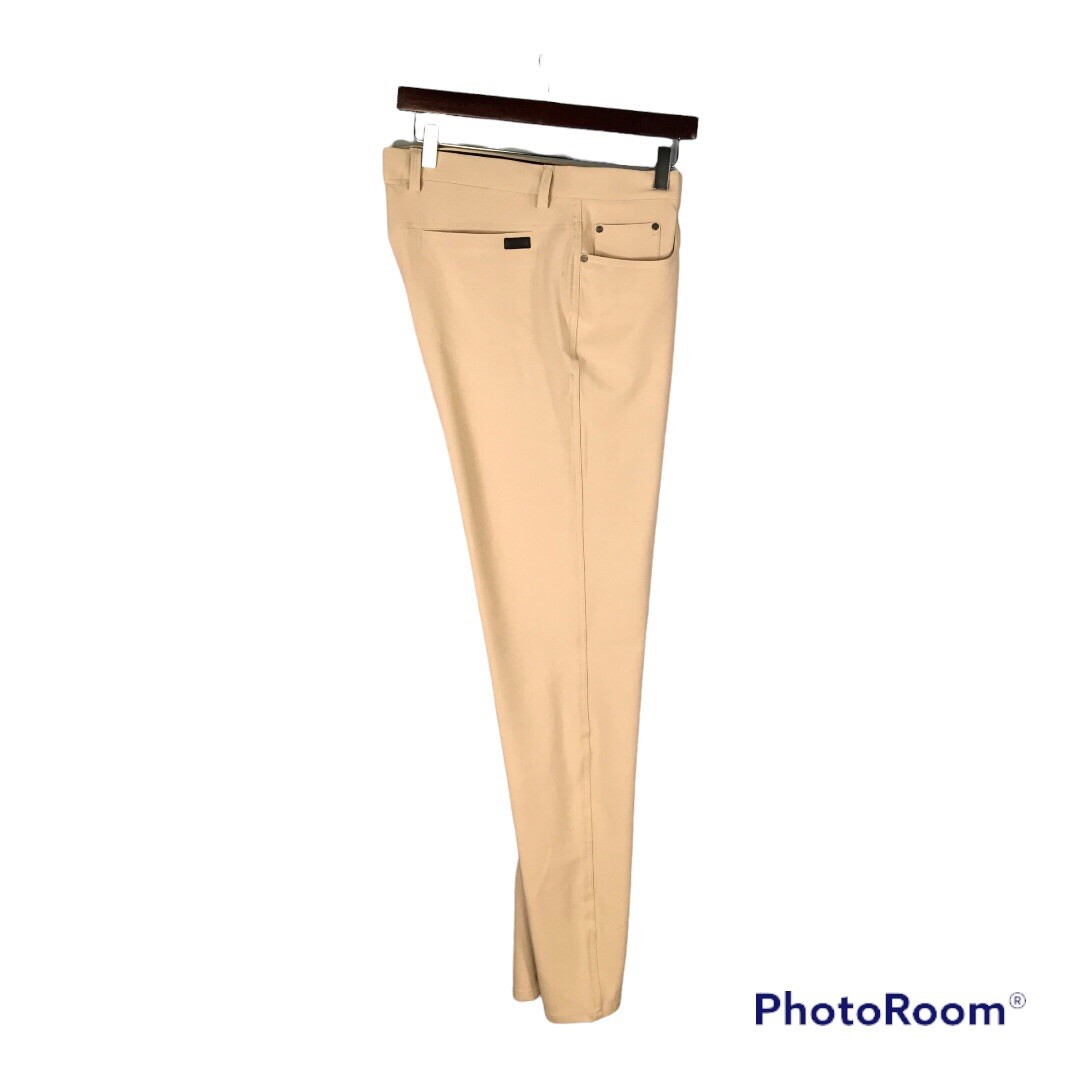 Golf Pants 34x34 Solid Khaki Stretch 