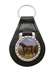 Ein Clydesdale Stallion Von Herring Leder Schl&uuml;sselanh&auml;nger