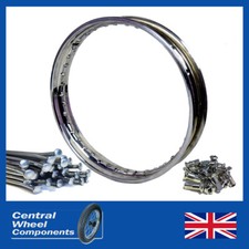 Stainless Rim & Spoke Set 19 WM2 Triumph 5T 6T T100 T110 T120 3TA 5TA QD Rear