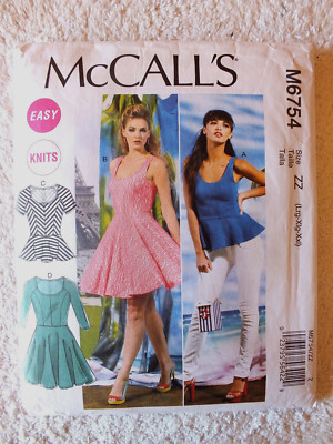 McCall´s  Schnittmuster Damen  M6754  Kleid + Oberteil für Größe   L - XXL