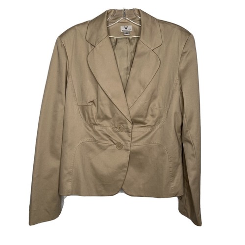 Worthington Blazer para Mujer Plisada Bronceado Talla 12 dos botones  carrera Ropa De Trabajo Usado En Excelente Condición | eBay