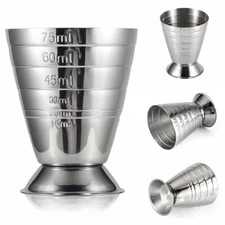 75ml Metal Measure Cup Drink Tool Shot Ounce Jigger Bar Mixed Cocktail Beaker