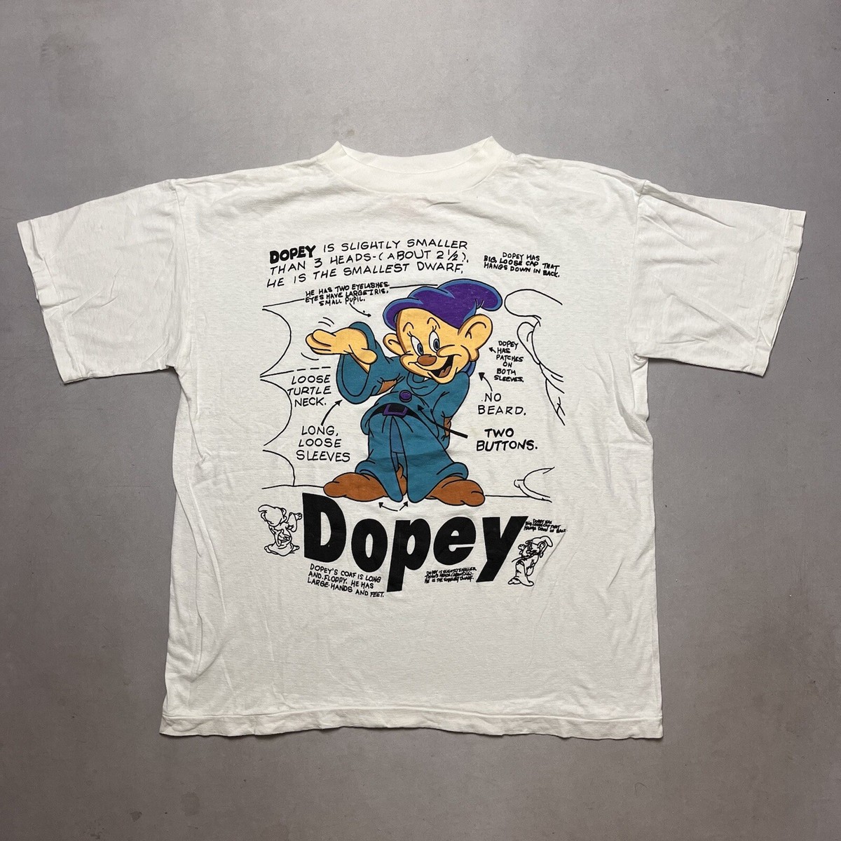 Vintage 90s Dopey Snow White Dwarf Single Stitch T Shirt | eBay