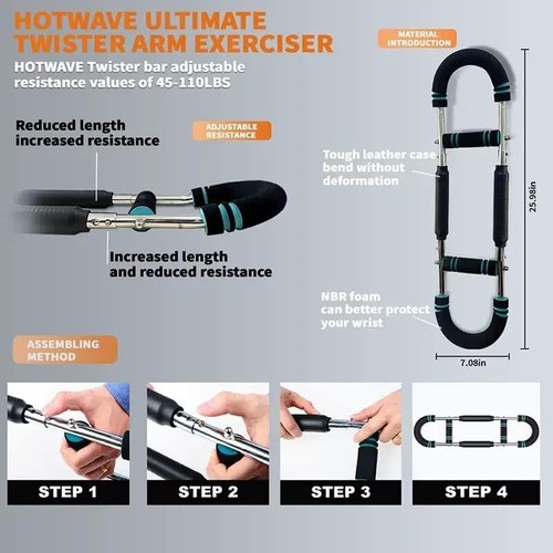 Twister Armtrainer, 40-110 Pfund verstellbares Brusttrainingsgerät, Unterarm-Trice - Bild 2 von 3