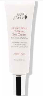 100%pure Coffe Bean Caffeine Eye Cream Dark Circles 1oz- Puffiness Anti-aging 
