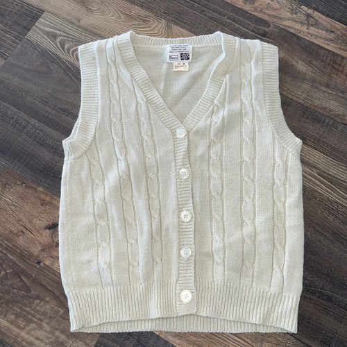 Vintage Sears Sweater Vest Cardigan Button Front 70s Size M Acrylic
