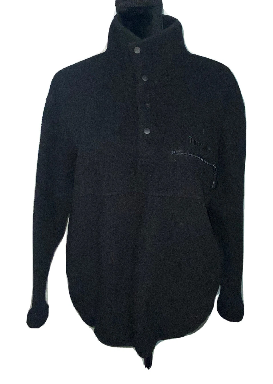 Vintage Timberland Black Fleece Zip Up Sweater Jacket Outdoor Hiking Size Medium