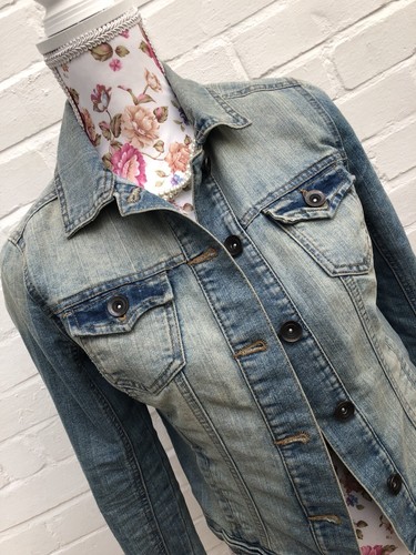 Denim Jean Jacket Size 8 Blue Festival 